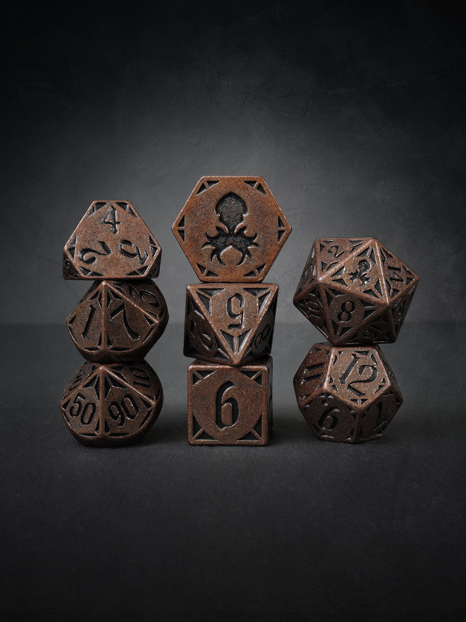 Rite of  Copper 8pc TTRPG Dice Set